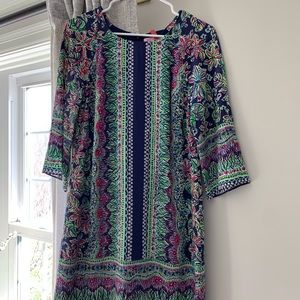 Lilly Pulitzer 3/4 length sleeve silk dress - size 4